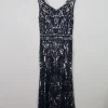 New Navy & Silver Vintage Style Evening Dress 14