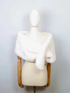 New Vintage Style Faux Fur Wrap Shawl Different Colours Avail