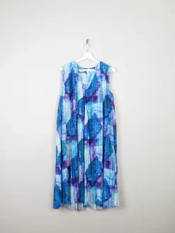& Other Stories Blue & Purple Graphic Print Dress S