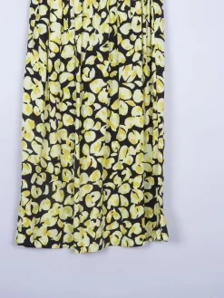 & Other Stories Yellow & Black Printed Midi Skirt M