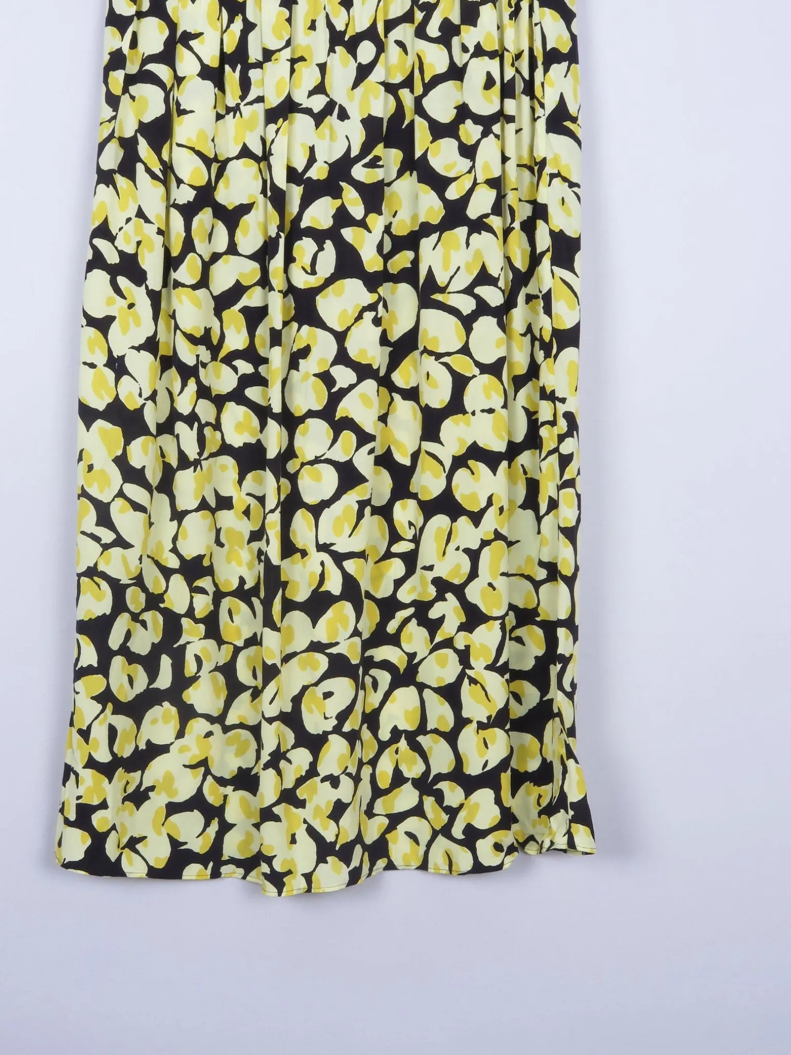 & Other Stories Yellow & Black Printed Midi Skirt M