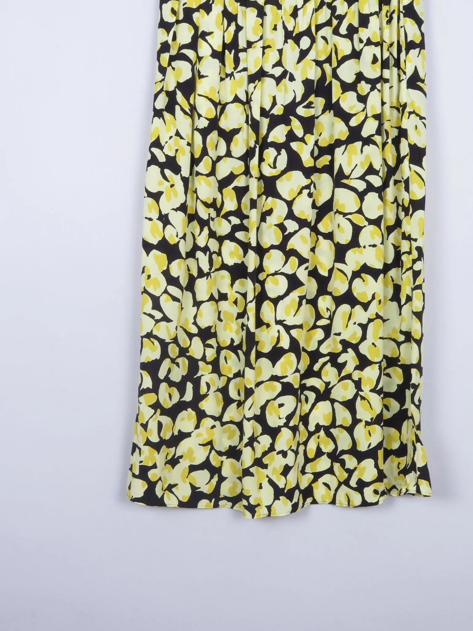 & Other Stories Yellow & Black Printed Midi Skirt M