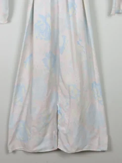 Pastel Colours Printed Vintage Midi Dress With Belt S