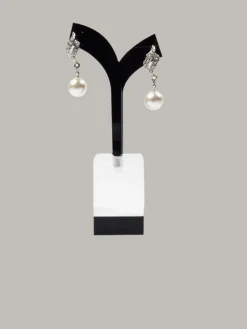 Pearl & Diamante Drop Earrings