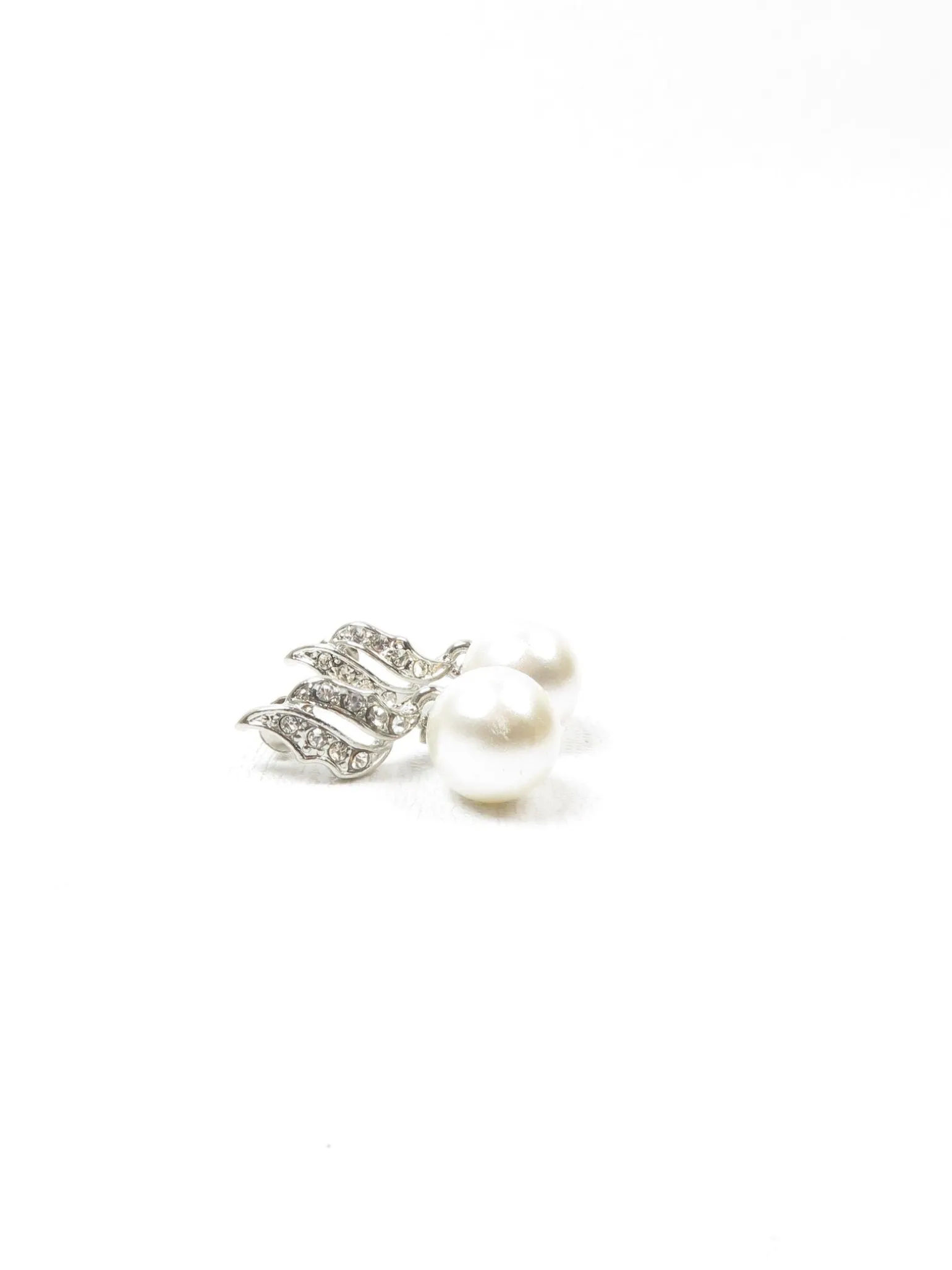 Pearl & Diamante Drop Earrings