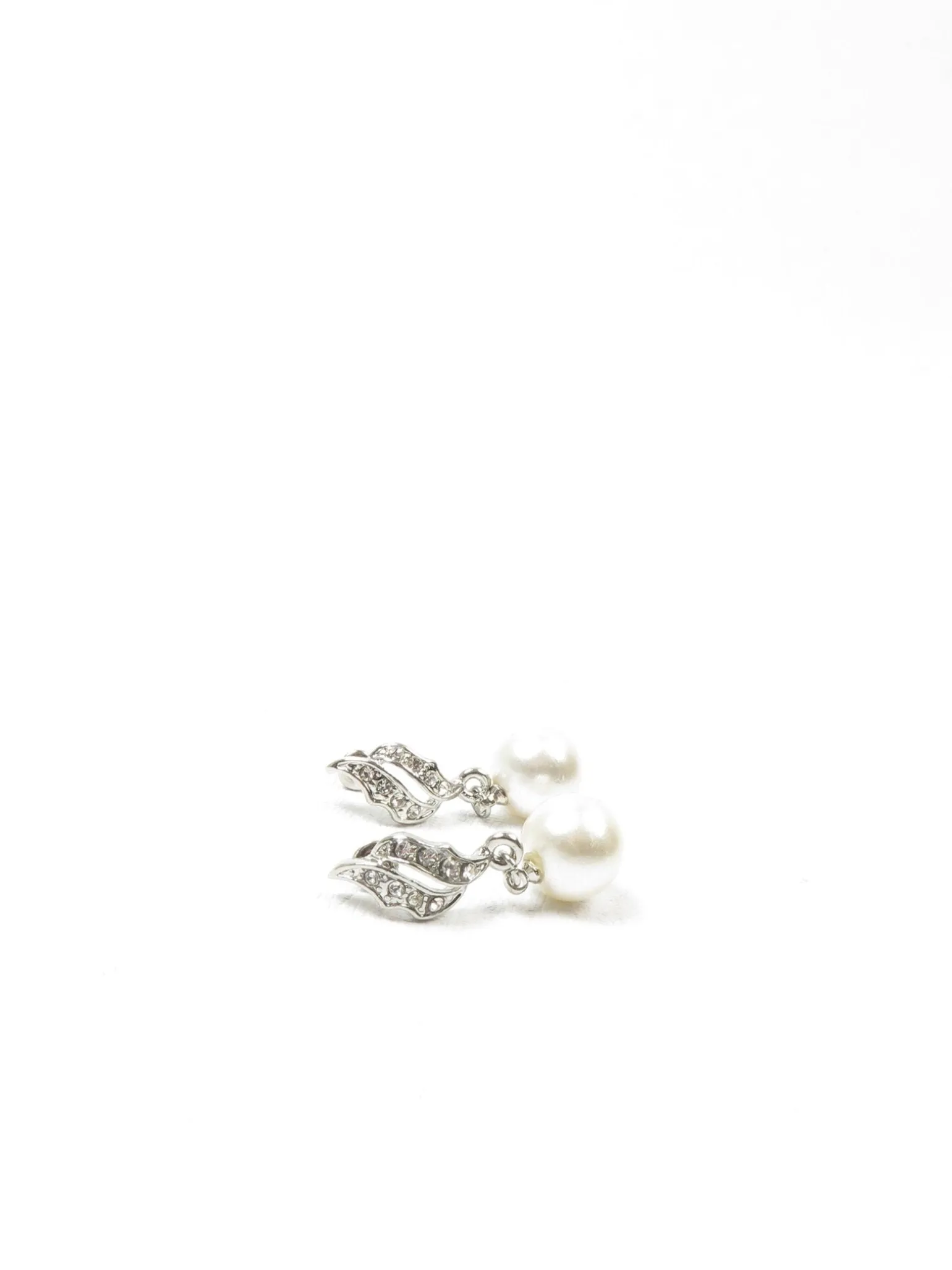 Pearl & Diamante Drop Earrings
