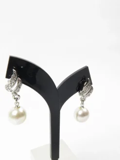 Pearl & Diamante Drop Earrings