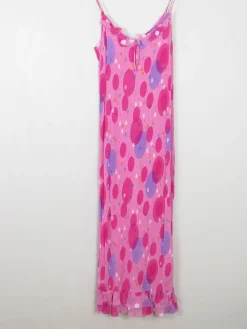 Pink Printed Vintage Slip Dress S/M
