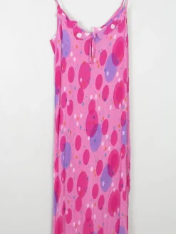 Pink Printed Vintage Slip Dress S/M