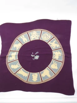 Plum Silk Crepe Chinese New Year Scarf