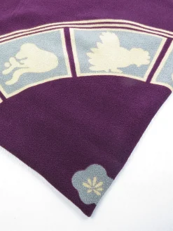 Plum Silk Crepe Chinese New Year Scarf