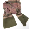 Polka Dot Green & Pink Printed Cravat Style Mens Vintage Scarf