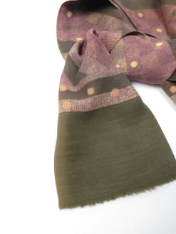 Polka Dot Green & Pink Printed Cravat Style Mens Vintage Scarf