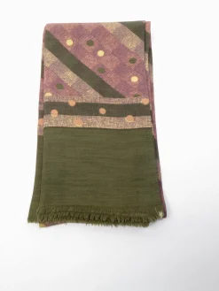 Polka Dot Green & Pink Printed Cravat Style Mens Vintage Scarf