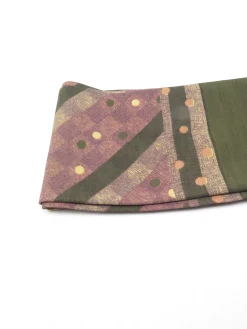 Polka Dot Green & Pink Printed Cravat Style Mens Vintage Scarf