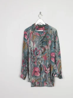 Printed Green Vintage Shirt/Blouse M/L