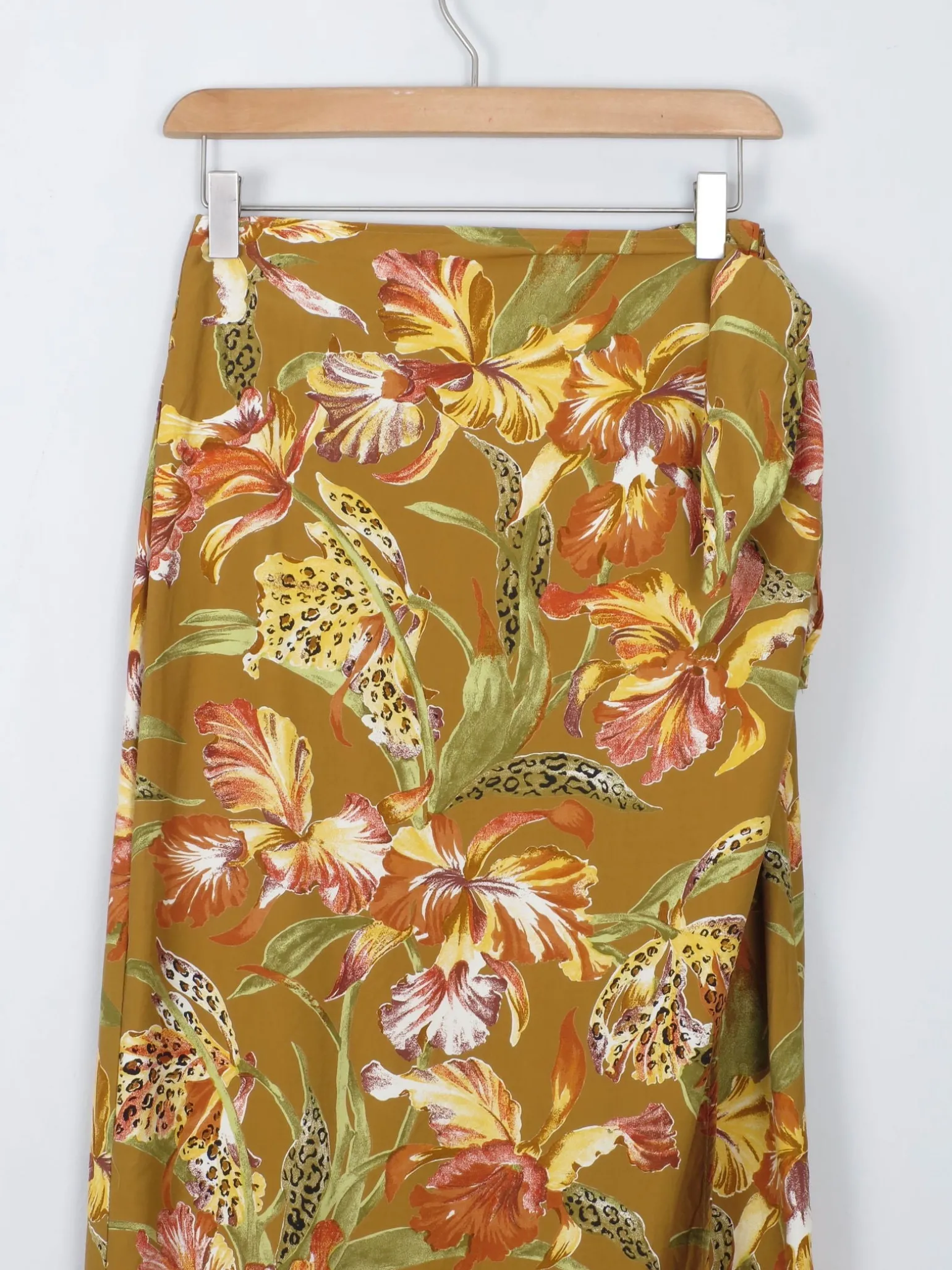 Printed Vintage Wrap Over Style Skirt 26" XS