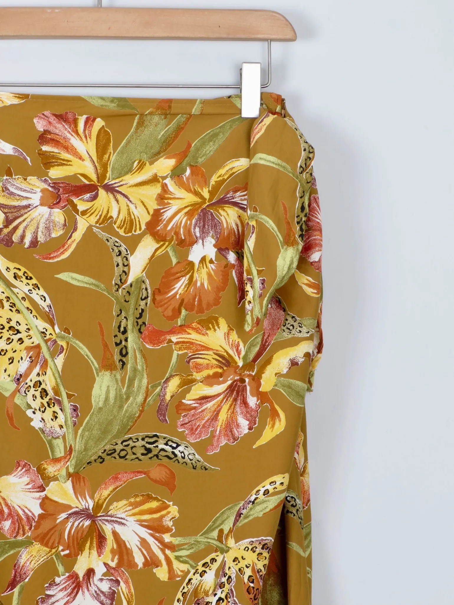 Printed Vintage Wrap Over Style Skirt 26" XS