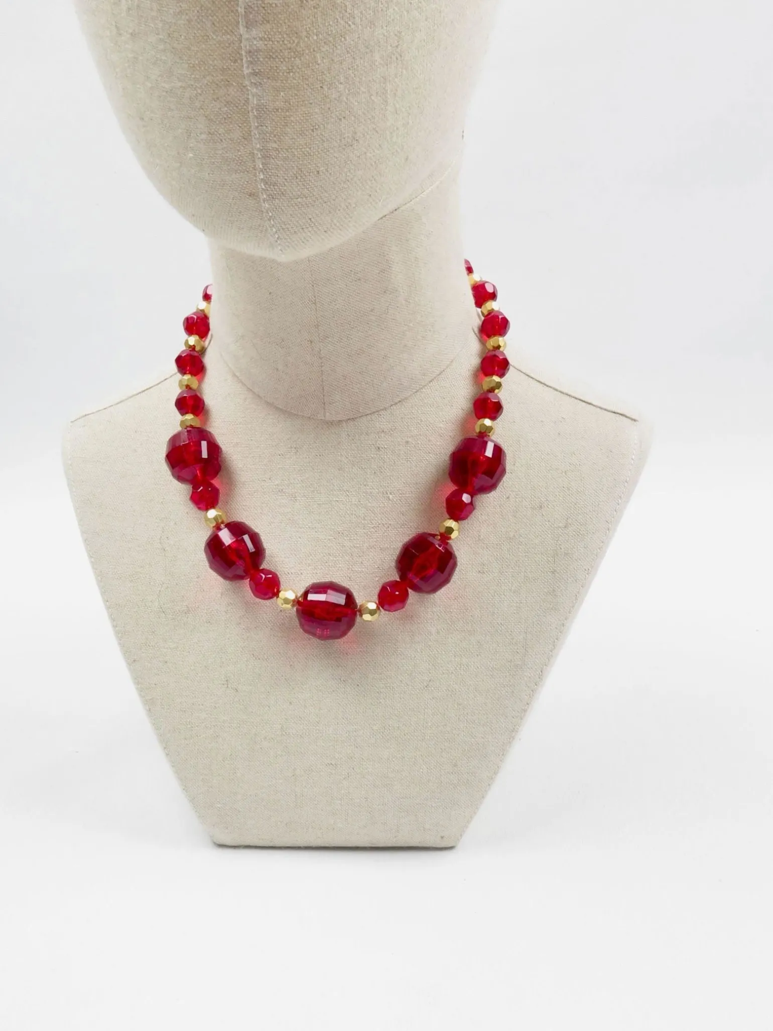 Red & Gold Vintage Costume Necklace
