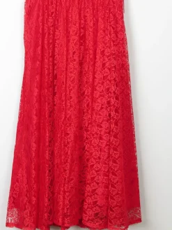 Red Lace & Sequin Vintage 1950s Style Dress 6/8