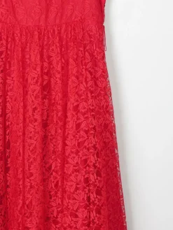 Red Lace & Sequin Vintage 1950s Style Dress 6/8