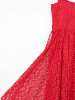 Red Lace & Sequin Vintage 1950s Style Dress 6/8