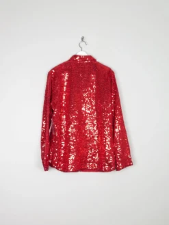 Red Sequin Vintage Shirt/Blouse M/L