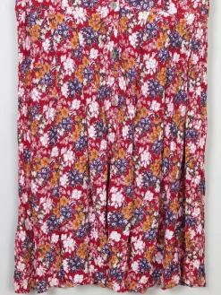 Red Vintage Botanical Print Sleeveless Dress 12/14