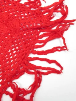 Red Vintage Crochet Large Scarf/Shawl