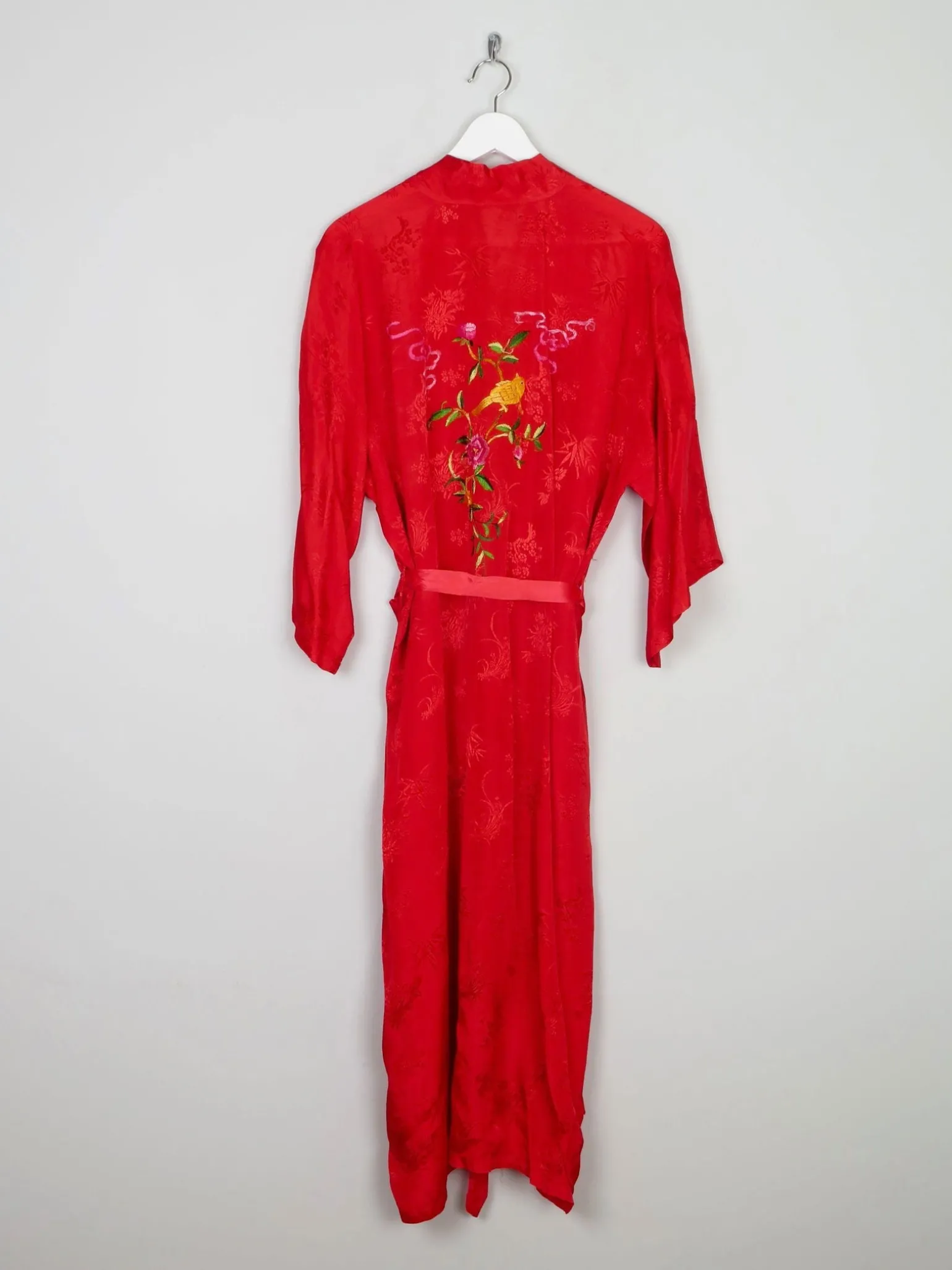 Red Vintage Long Kimono S/M