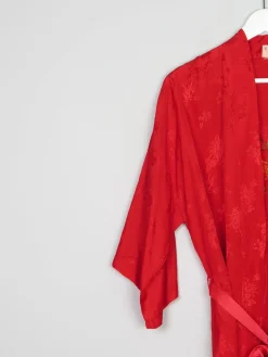 Red Vintage Long Kimono S/M