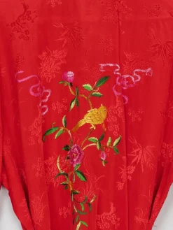Red Vintage Long Kimono S/M