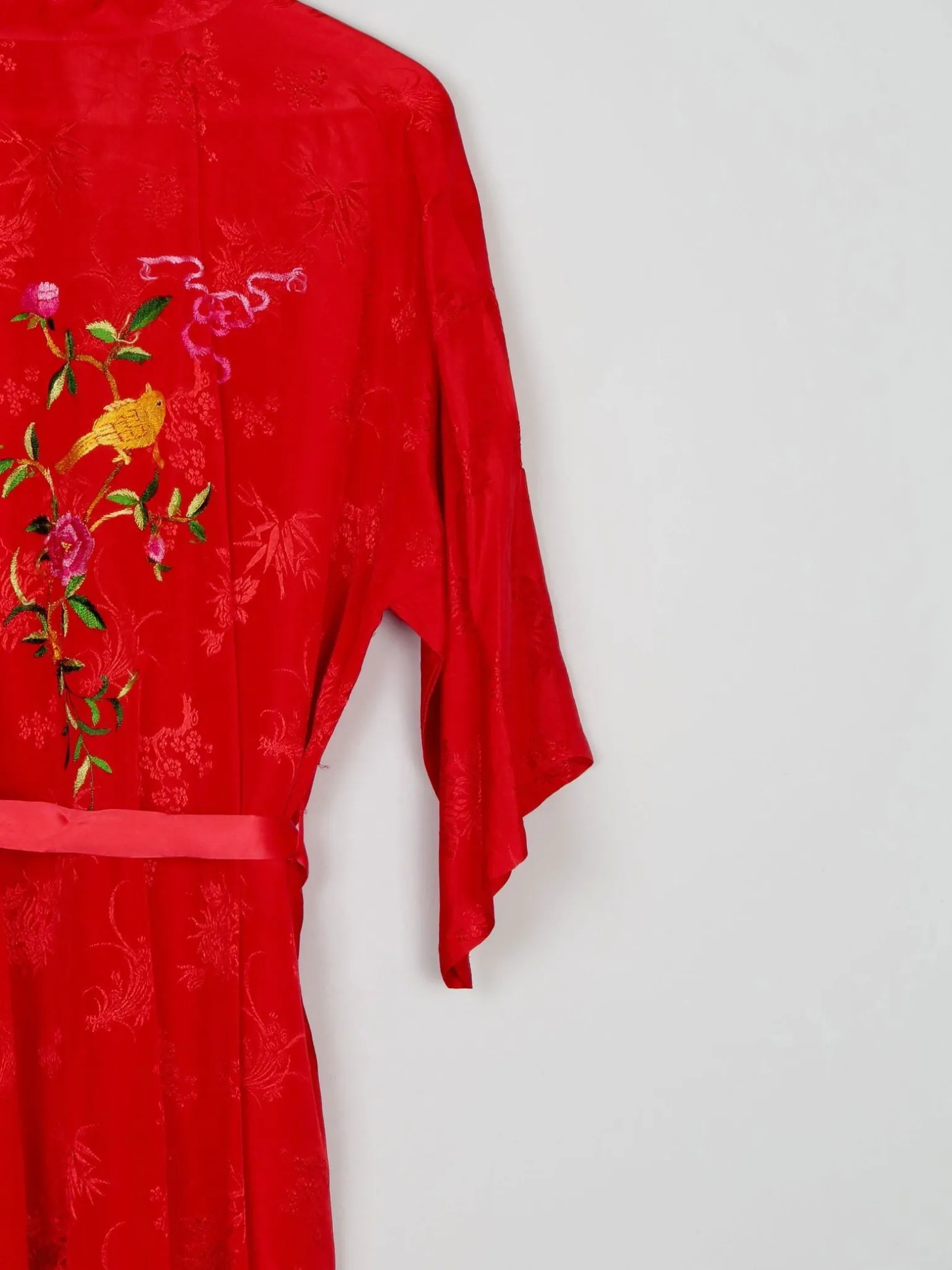 Red Vintage Long Kimono S/M