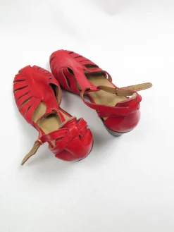 Red Vintage Sandals With Small Heels 39/6 UK