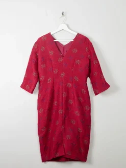 Red Wool Vintage Style Wiggle Dress