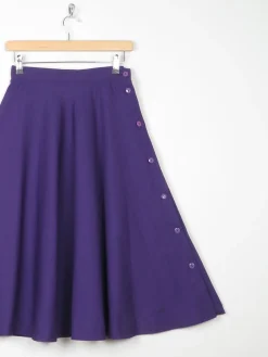 Rich Plum/Purple Full High Waisted Knee Length Skirt 26
