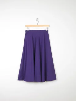 Rich Plum/Purple Full High Waisted Knee Length Skirt 26