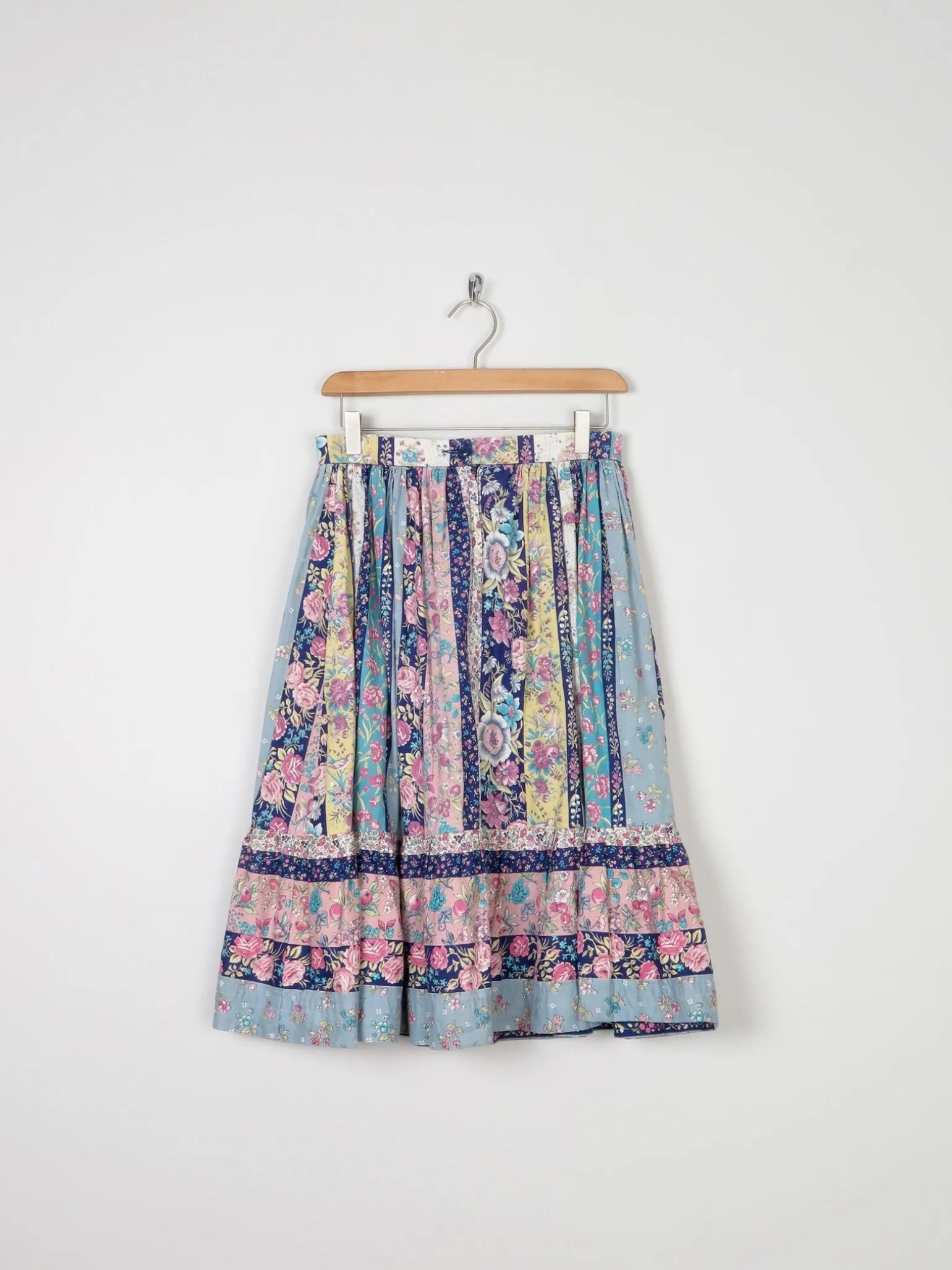 1970s Dorene Irish Vintage Prairie Style Skirt 28" 8