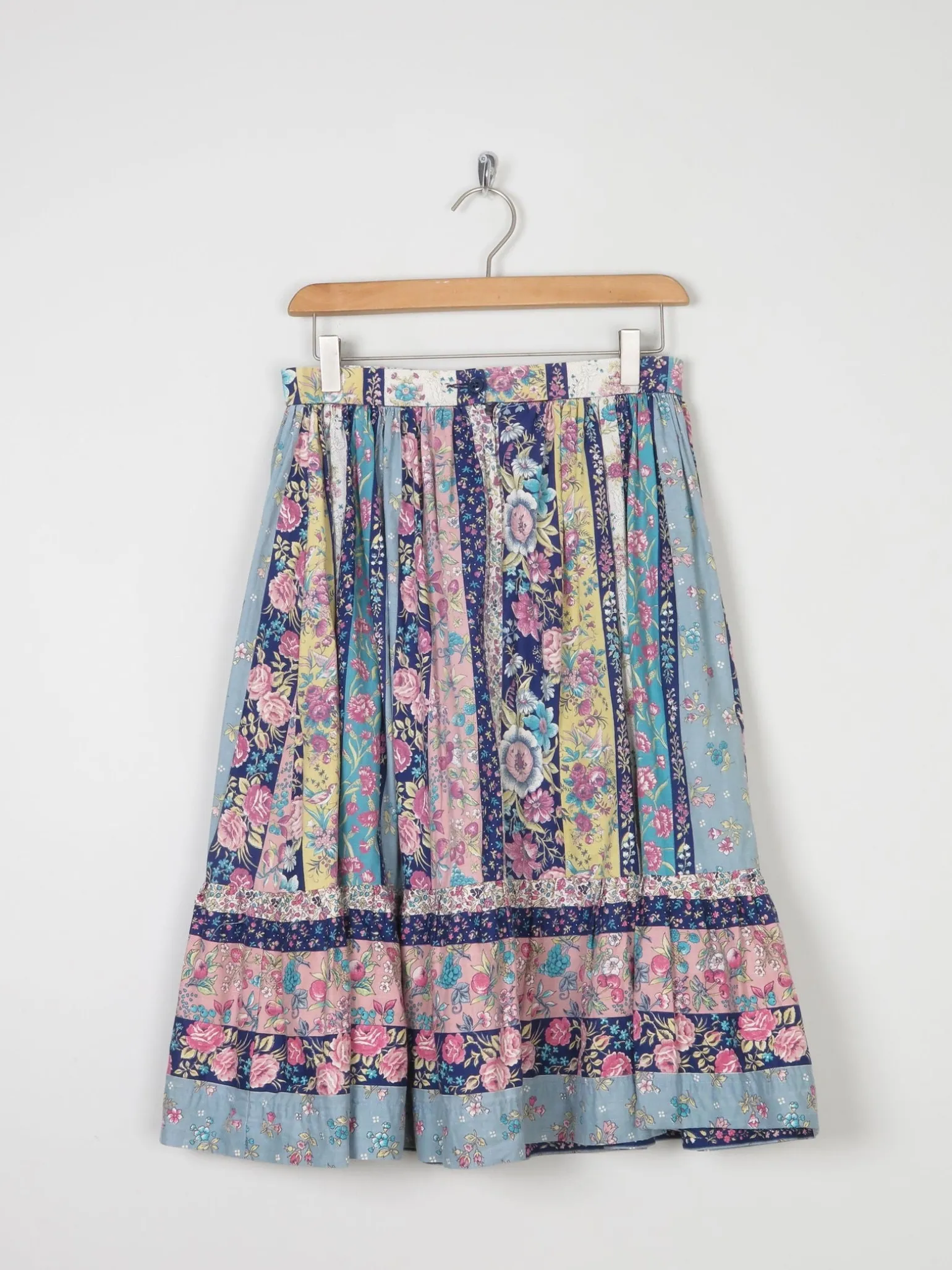 1970s Dorene Irish Vintage Prairie Style Skirt 28" 8