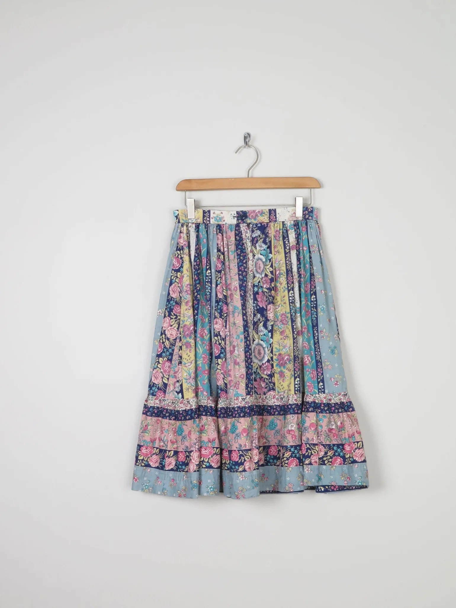1970s Dorene Irish Vintage Prairie Style Skirt 28" 8
