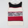 90s Knitted Tank Top With Mixed Patterns S/M