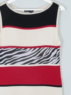 90s Knitted Tank Top With Mixed Patterns S/M