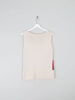 90s Knitted Tank Top With Mixed Patterns S/M