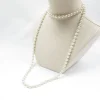 1920s Long Vintage Style Pearl Necklace Glass