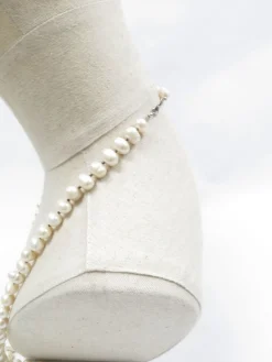 1920s Long Vintage Style Pearl Necklace Glass