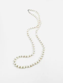 1920s Long Vintage Style Pearl Necklace Glass