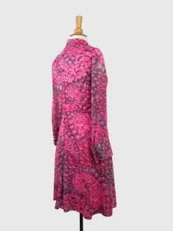 1960s Pink Vintage Dress With Floral Pattern 10/12