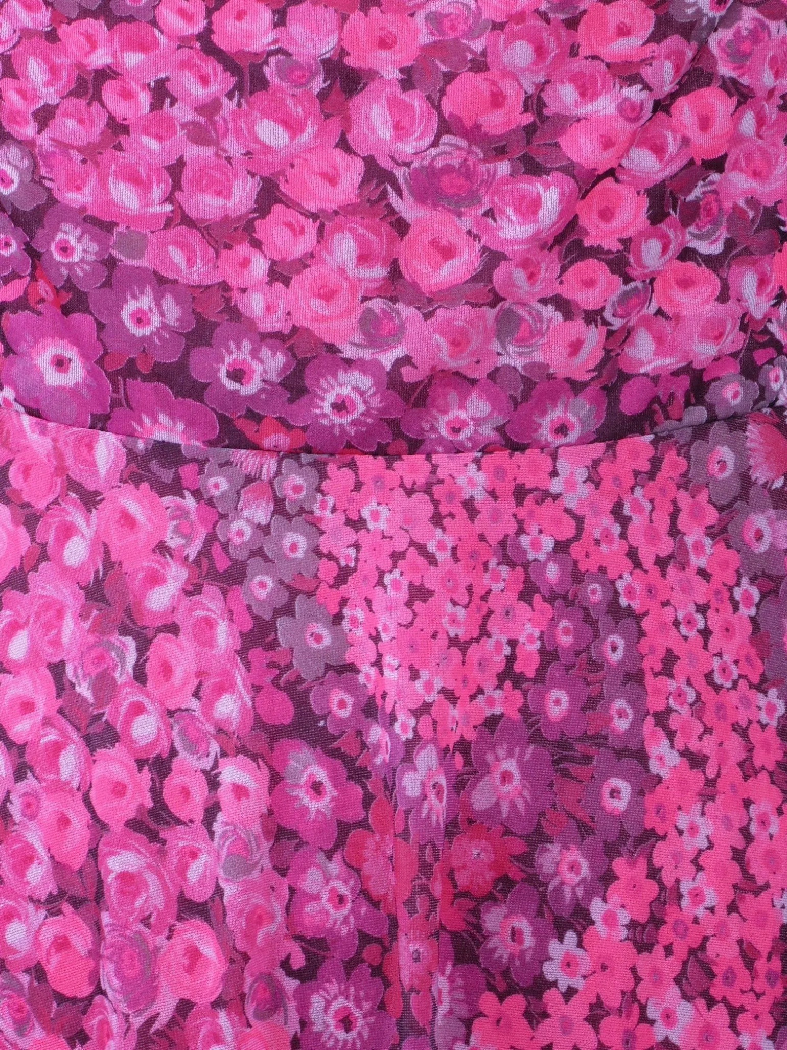 1960s Pink Vintage Dress With Floral Pattern 10/12