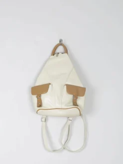 1980s Vintage Backpack Bag Cream