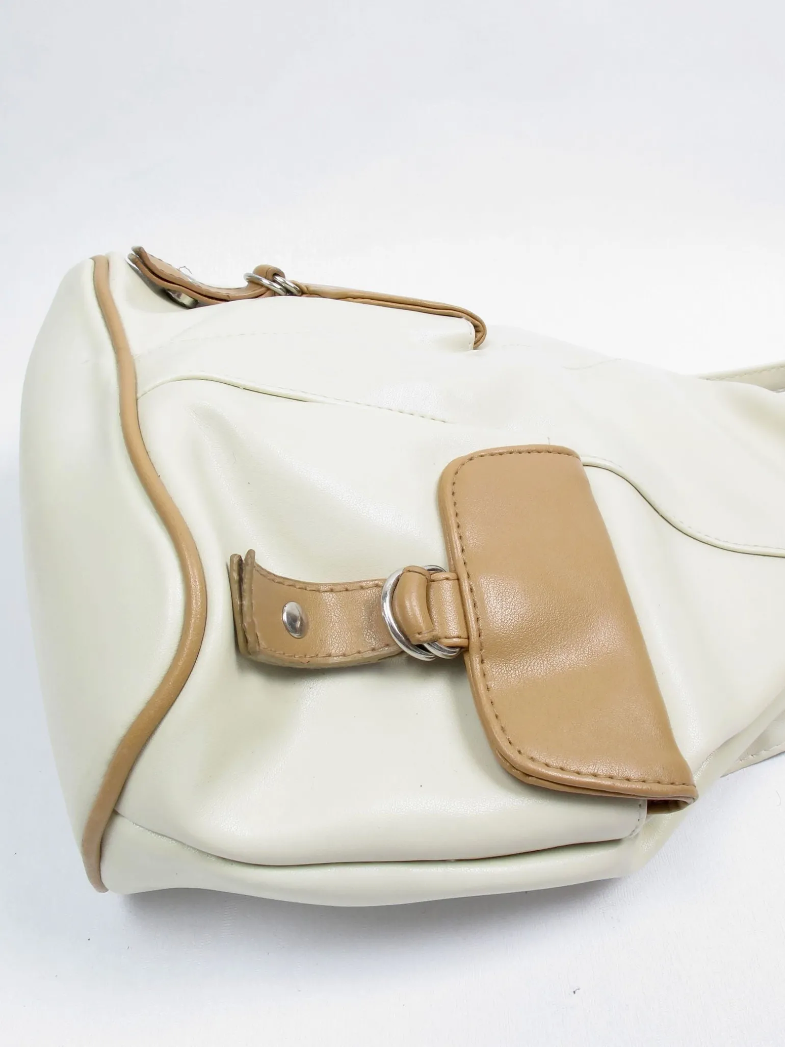 1980s Vintage Backpack Bag Cream
